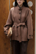 The Classic Cashmere Trench in Rich Brown