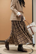 The Earth Tones Pleated Cashmere Skirt