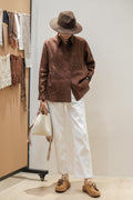 Brown Linen-Cotton Casual Shirt
